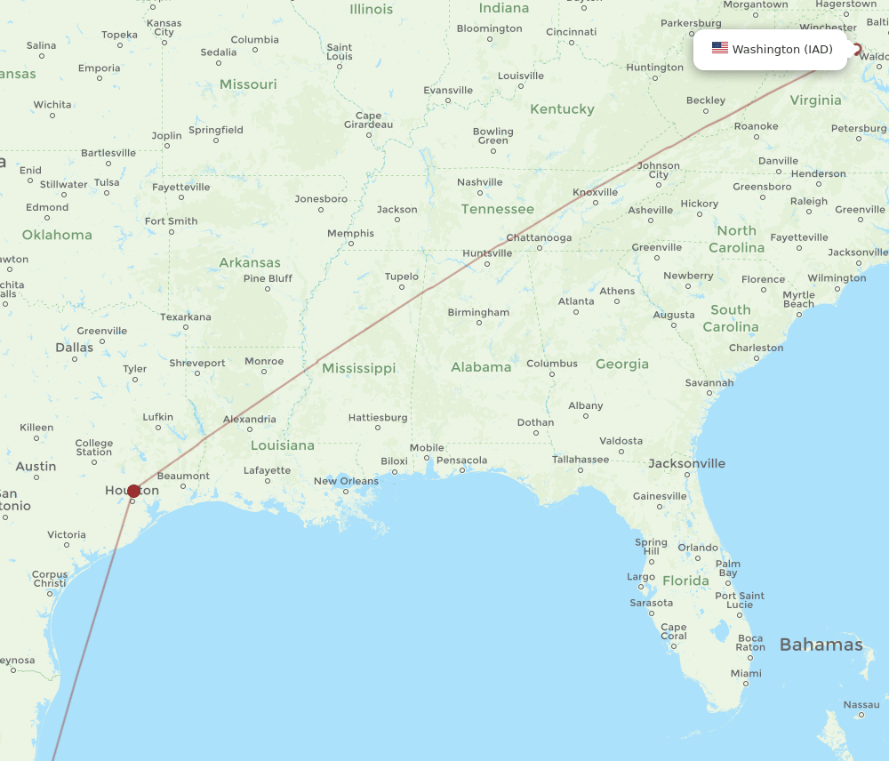 IAD-TAM flight routes