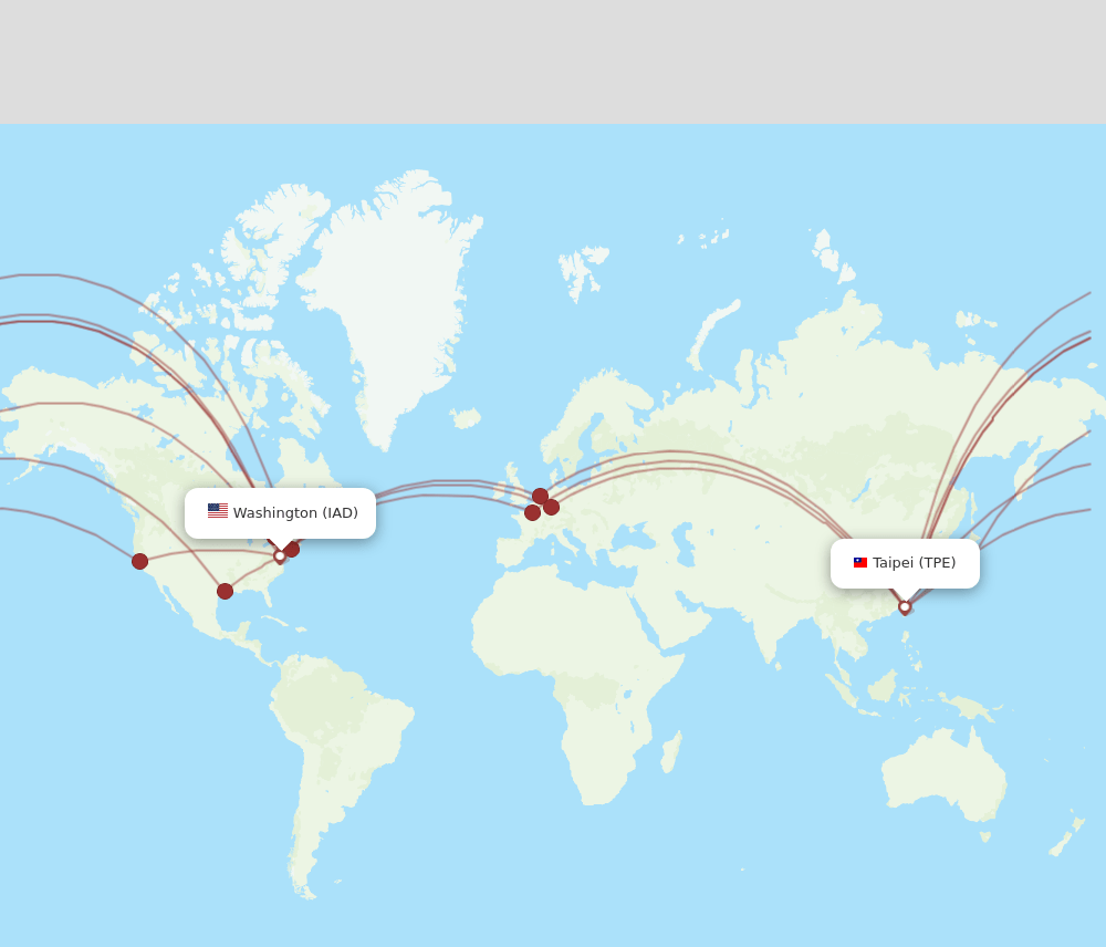 IAD-TPE flight routes