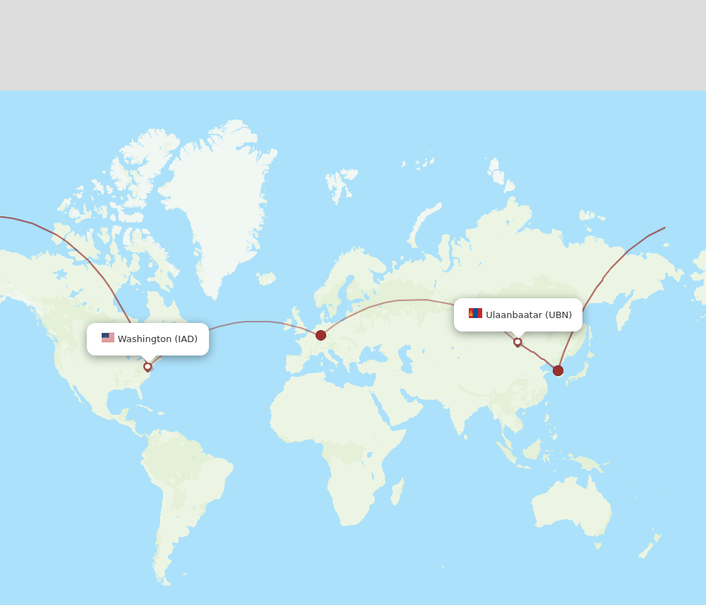 IAD-UBN flight routes