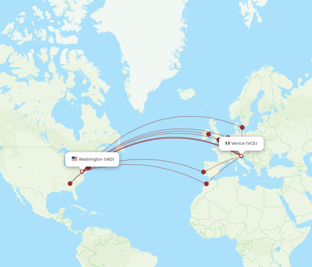 IAD-VCE flight routes