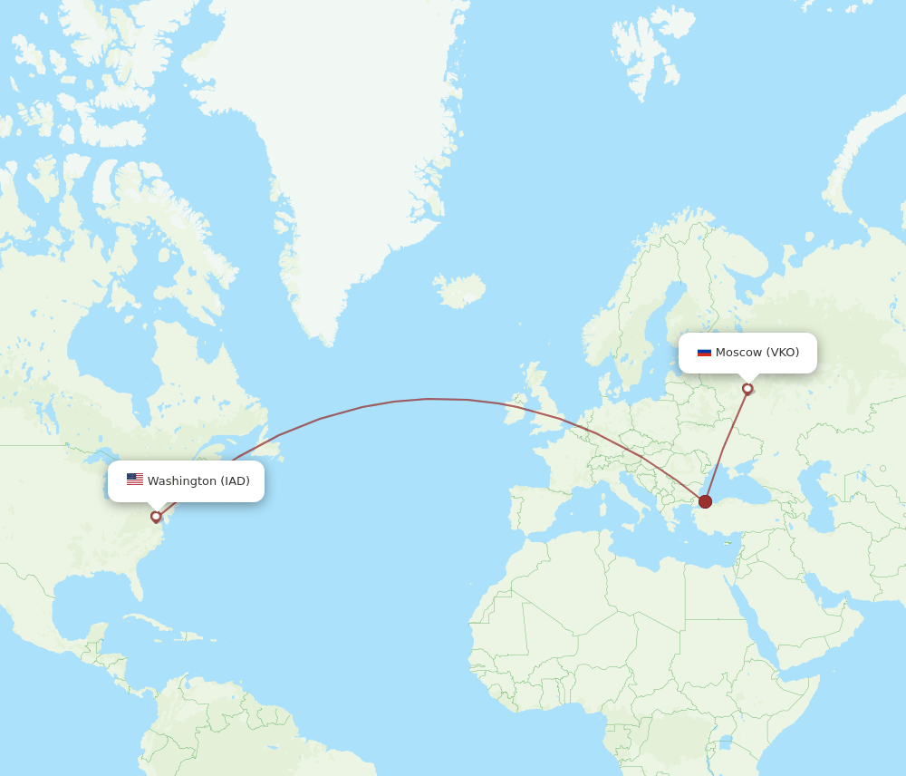 IAD-VKO flight routes