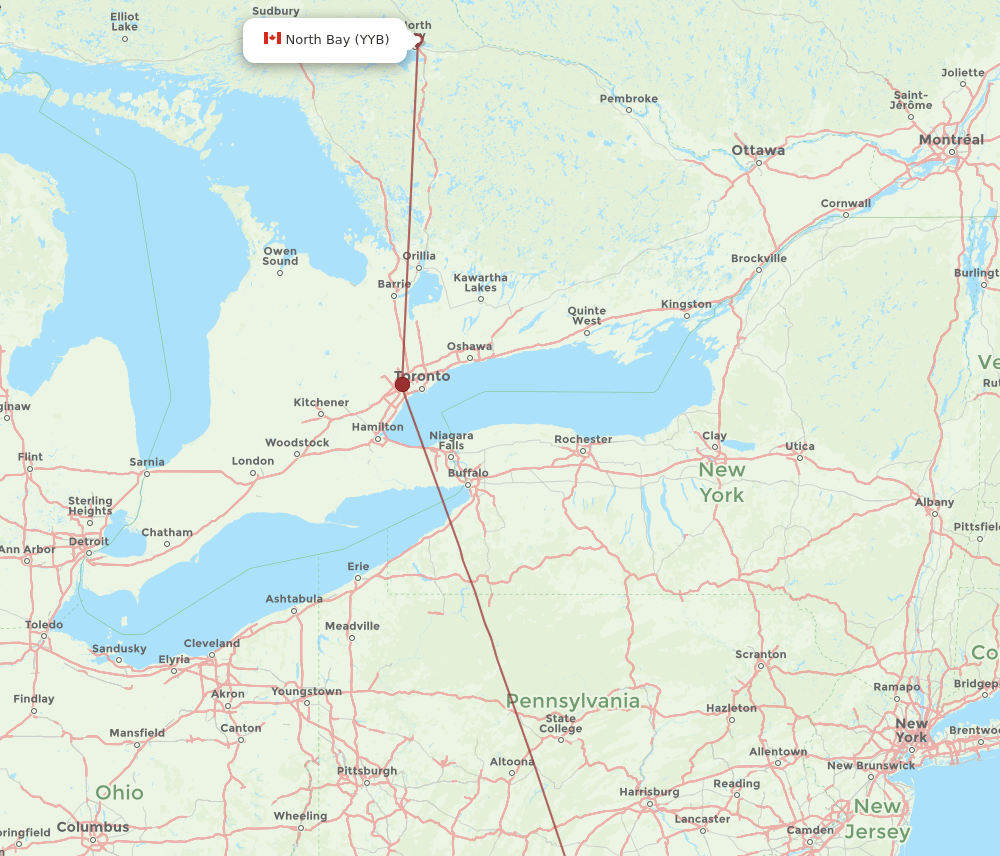 IAD-YYB flight routes