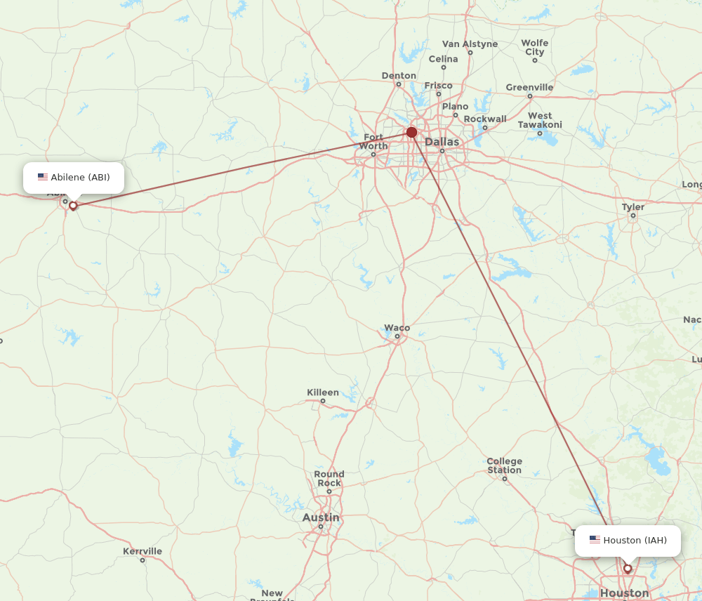 IAH-ABI flight routes