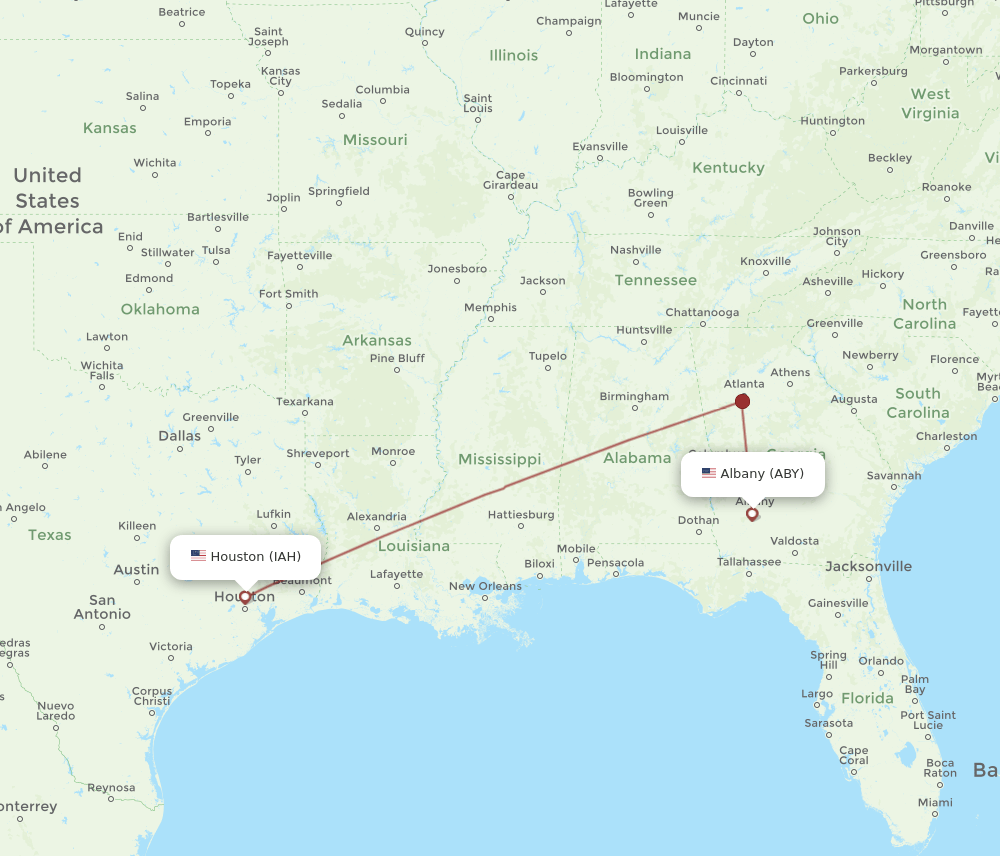 IAH-ABY flight routes