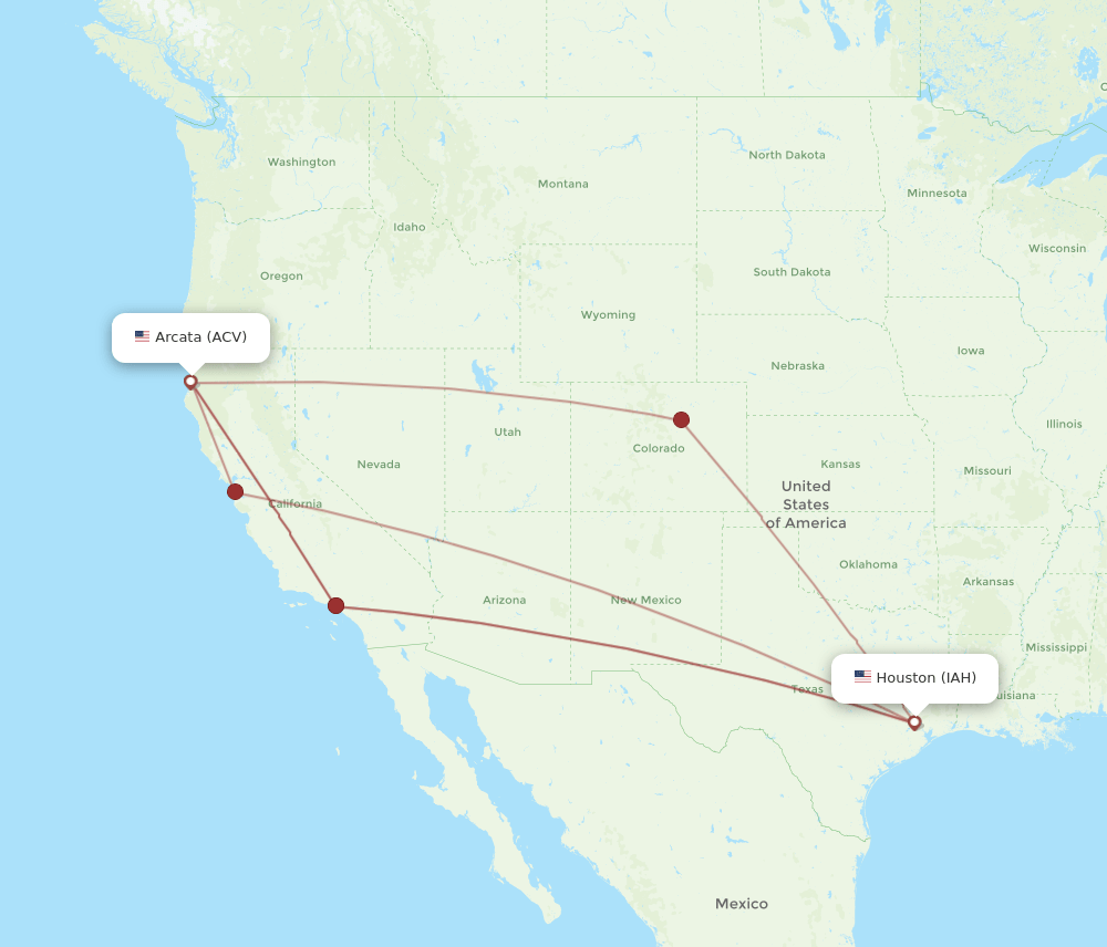 IAH-ACV flight routes