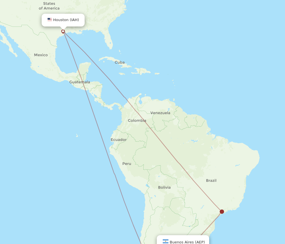 IAH-AEP flight routes