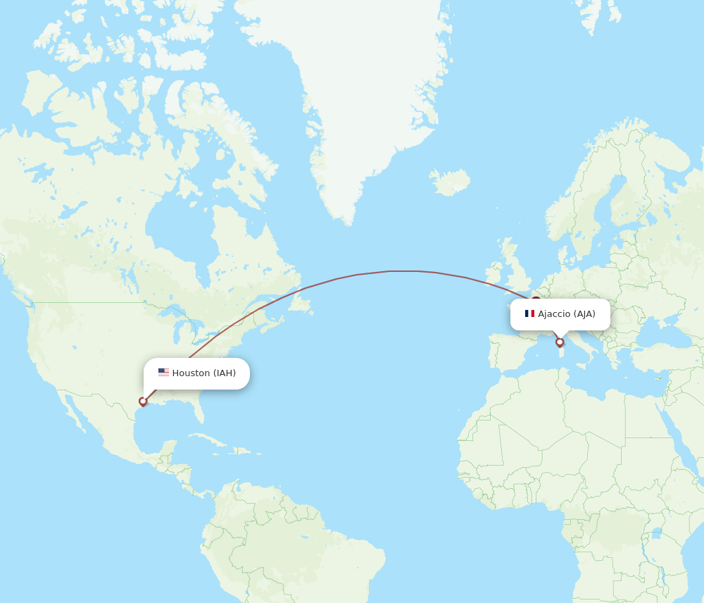 IAH-AJA flight routes