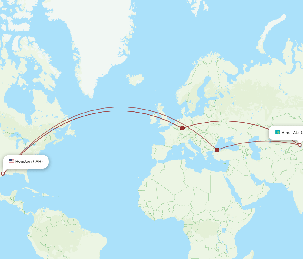 IAH-ALA flight routes