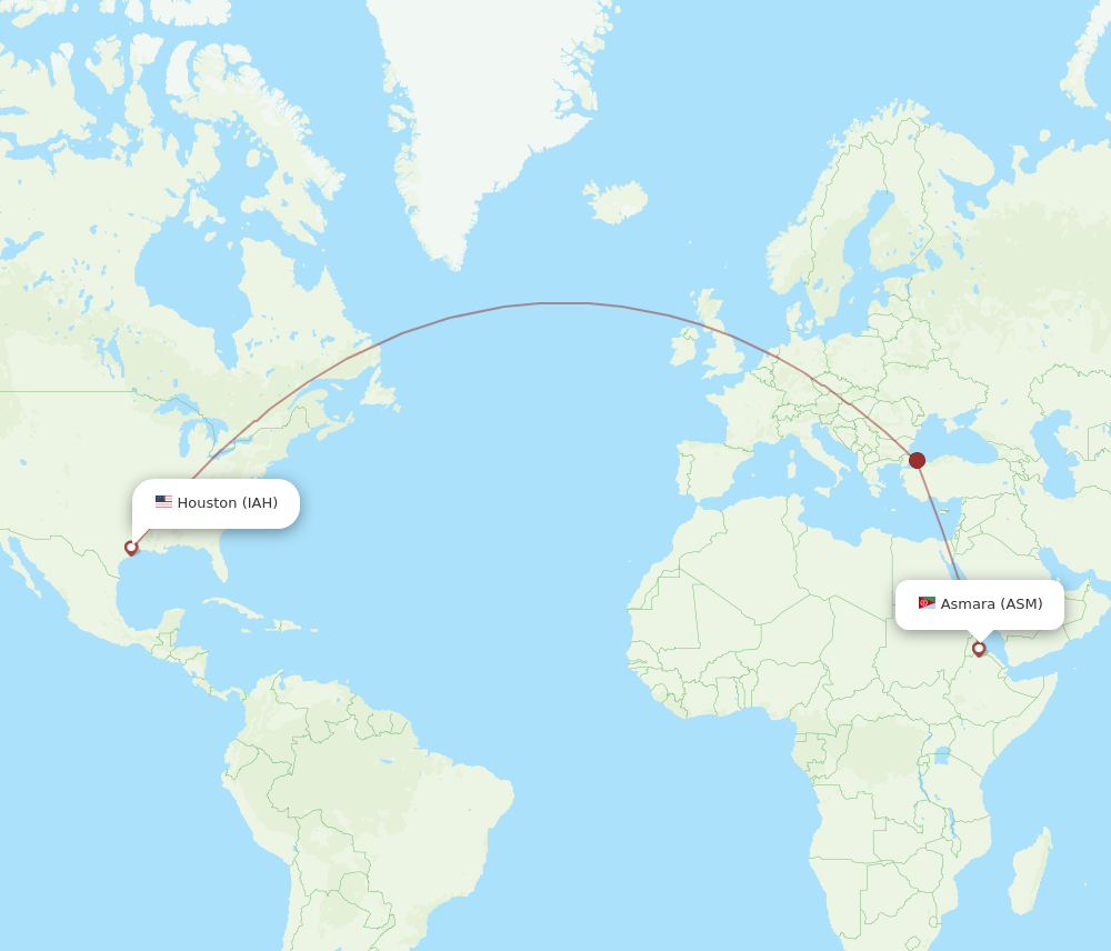 IAH-ASM flight routes