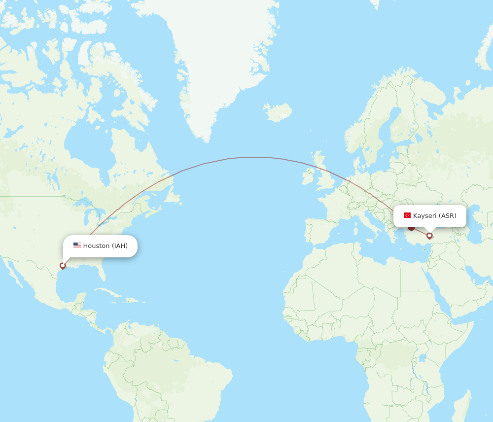 IAH-ASR flight routes