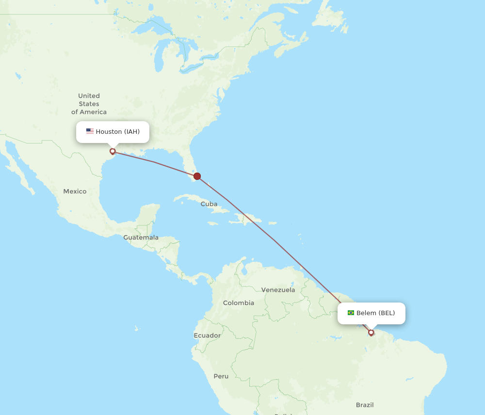 IAH-BEL flight routes
