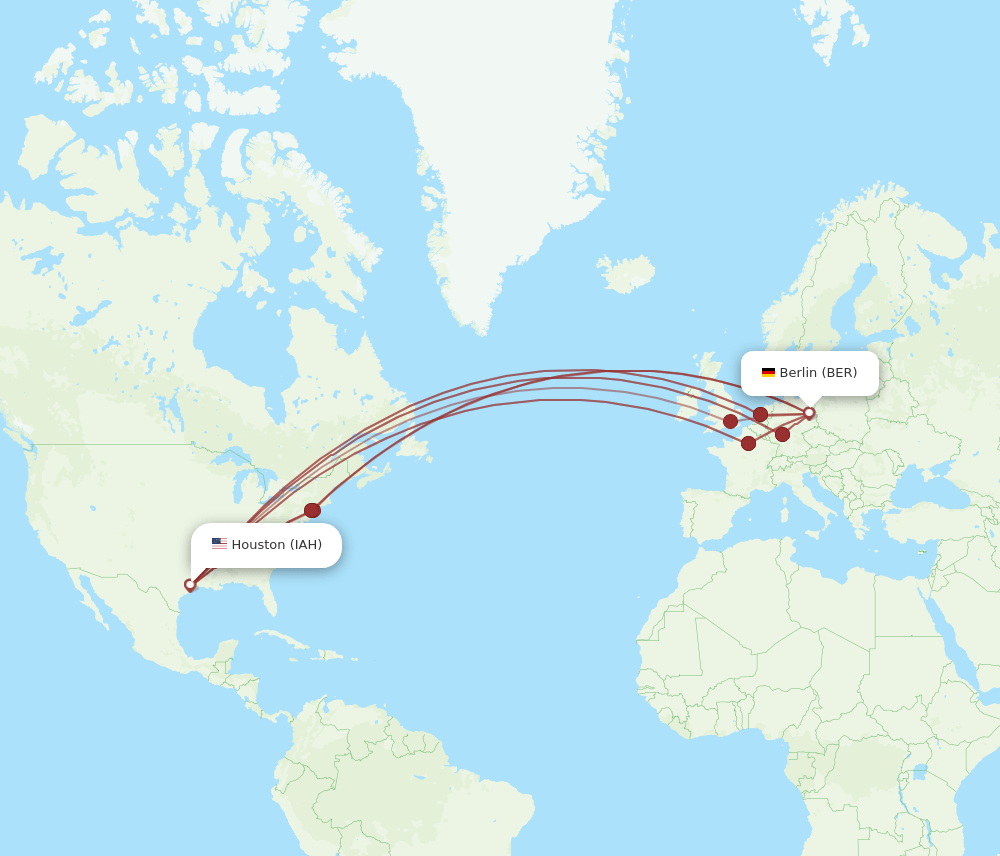 IAH to BER flights and routes map