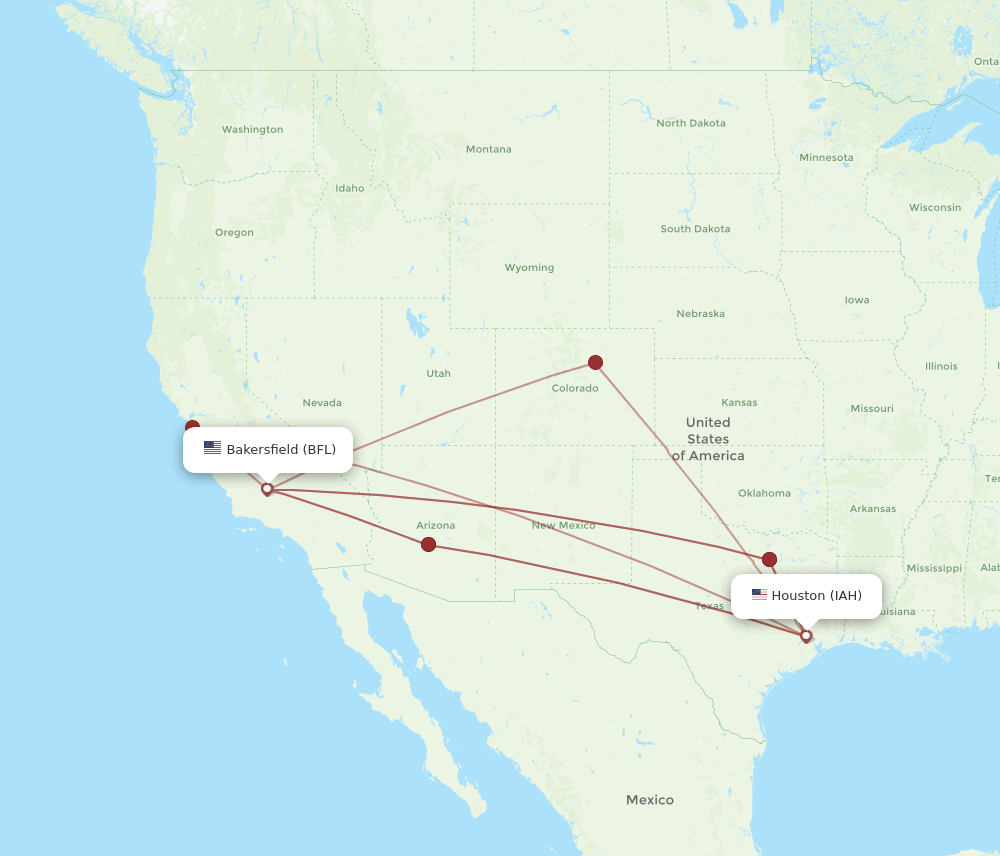 IAH-BFL flight routes