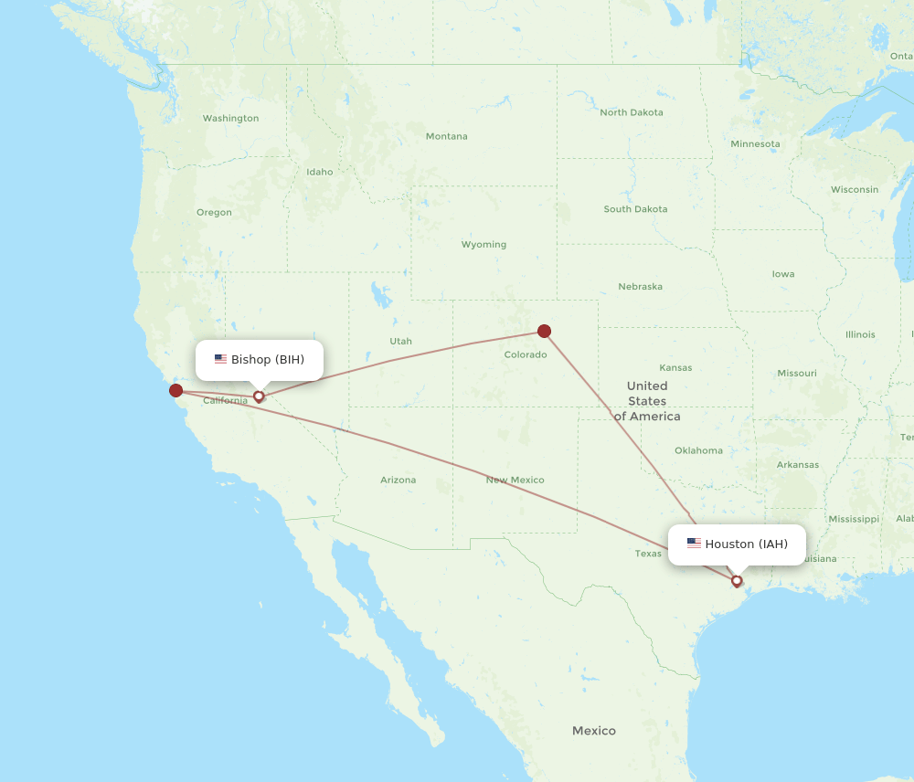 IAH-BIH flight routes