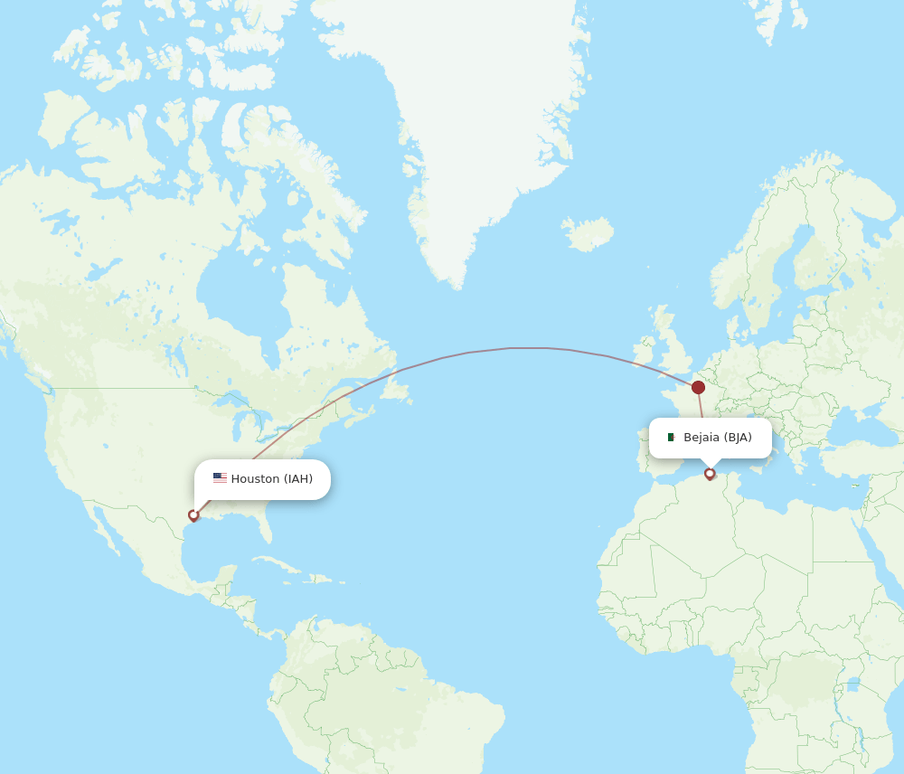 IAH-BJA flight routes