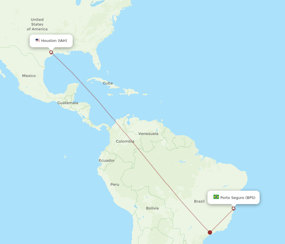 IAH to BPS flights and routes map