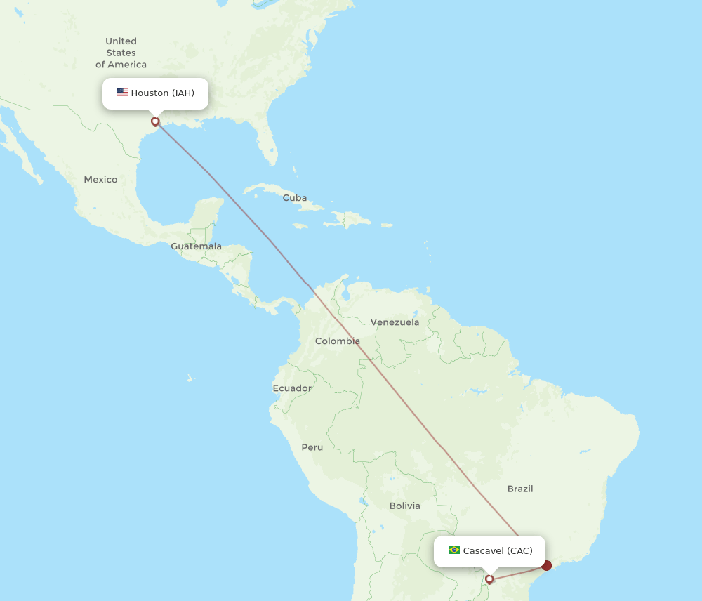 IAH to CAC flights and routes map
