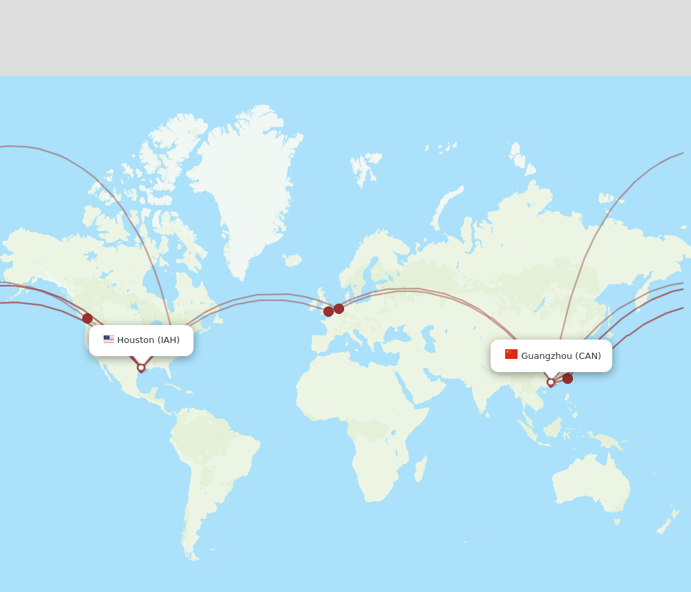IAH-CAN flight routes
