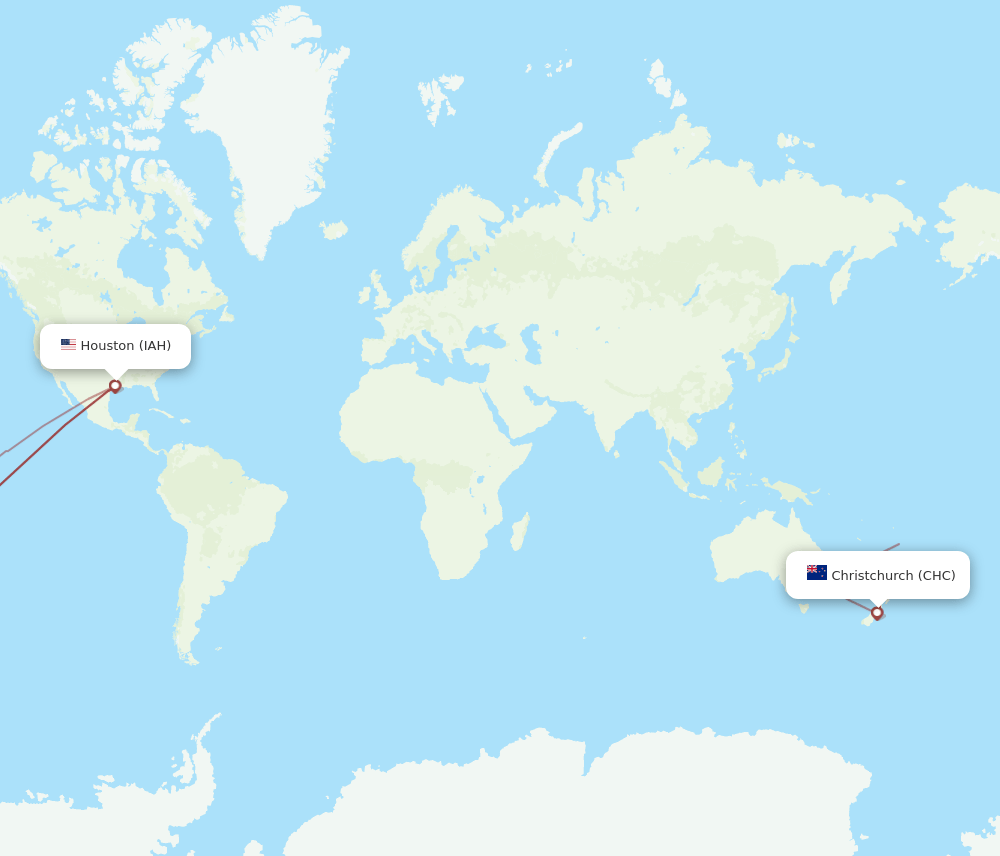 IAH-CHC flight routes