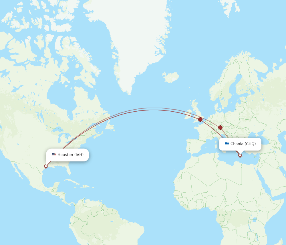 IAH-CHQ flight routes