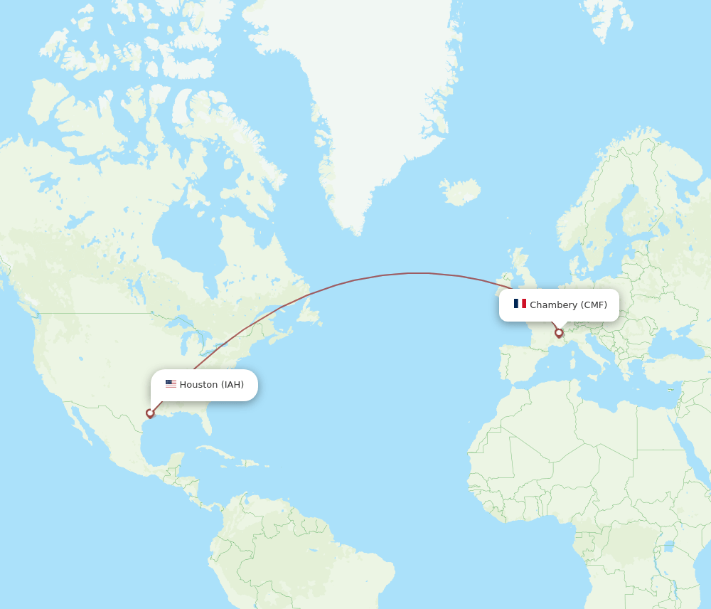 IAH to CMF flights and routes map