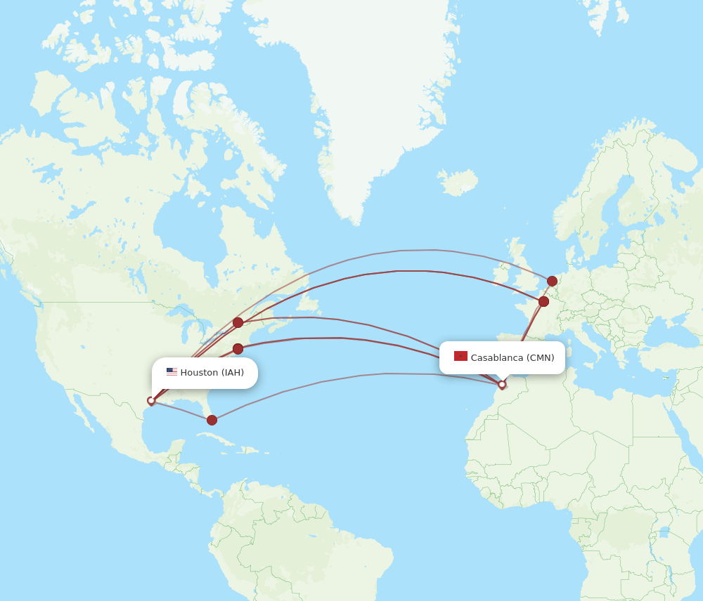 IAH-CMN flight routes