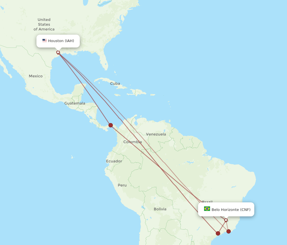 IAH-CNF flight routes