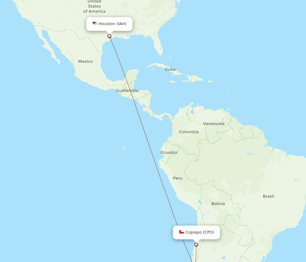 IAH-CPO flight routes