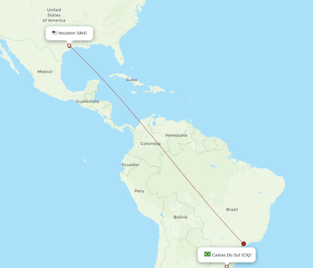 IAH-CXJ flight routes