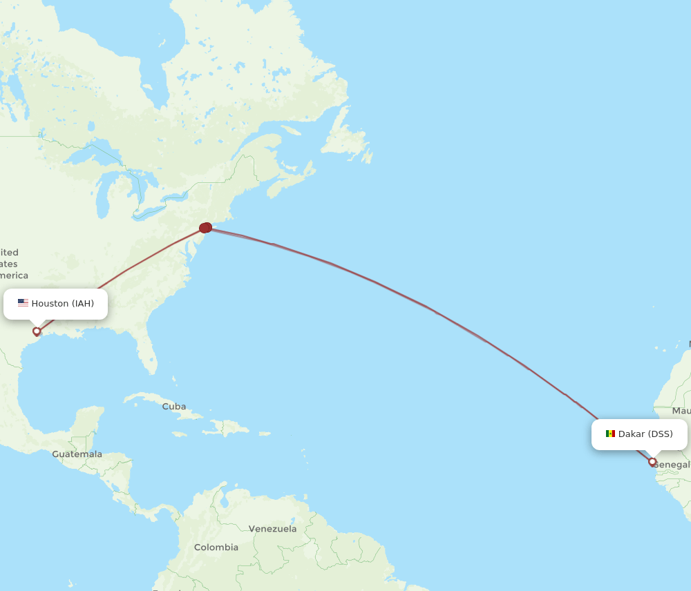 IAH-DSS flight routes
