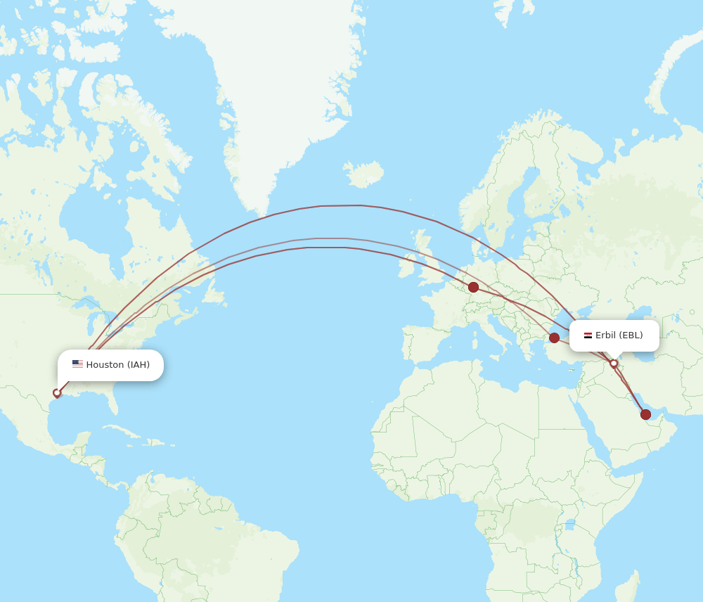 IAH-EBL flight routes
