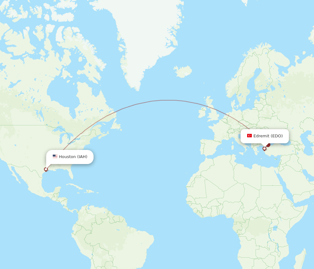 IAH-EDO flight routes