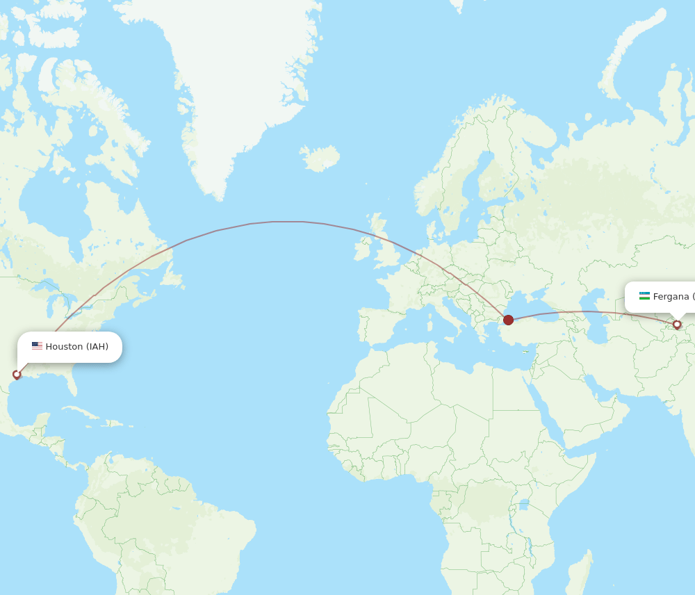 IAH to FEG flights and routes map