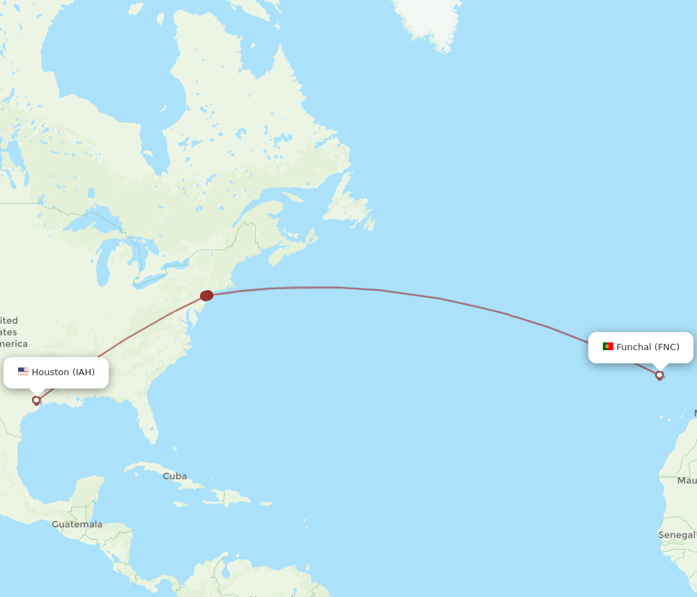 IAH-FNC flight routes