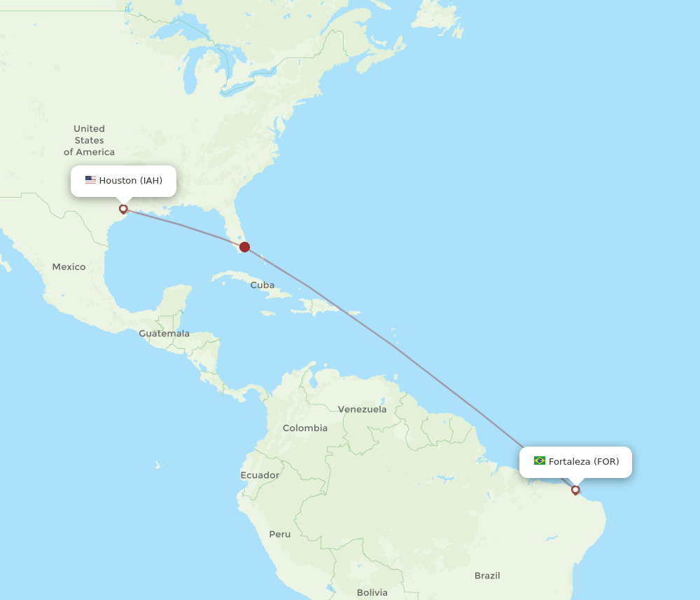 IAH to FOR flights and routes map