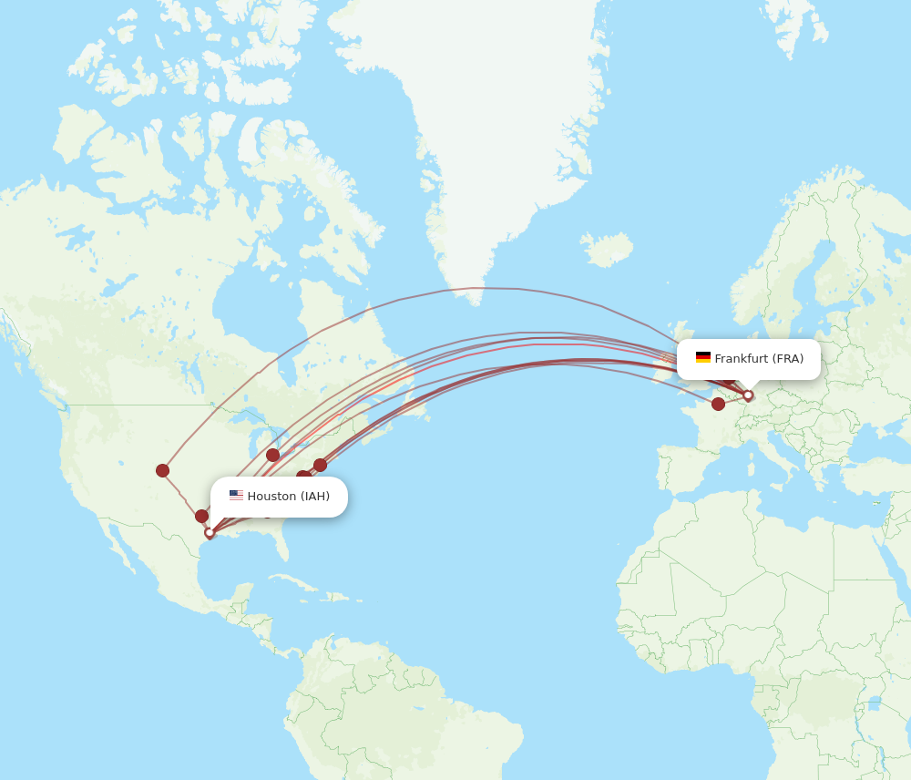 IAH to FRA flights and routes map