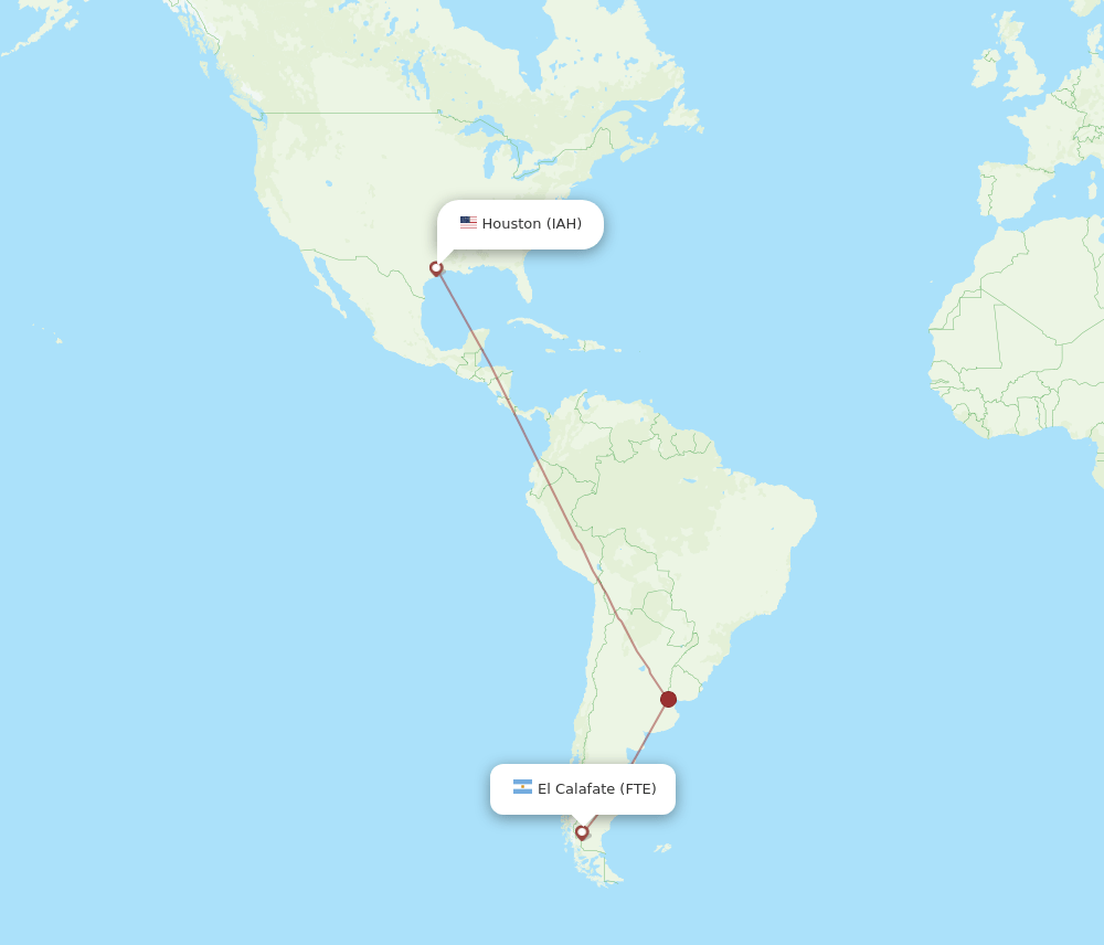 IAH-FTE flight routes
