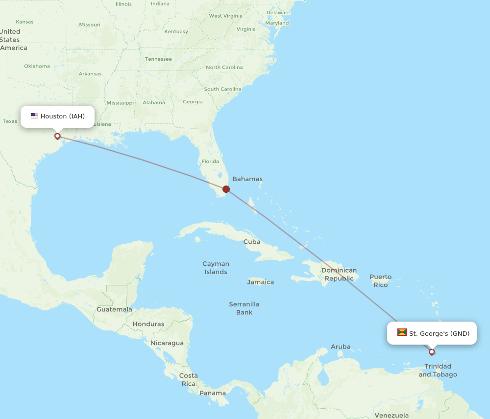 IAH-GND flight routes