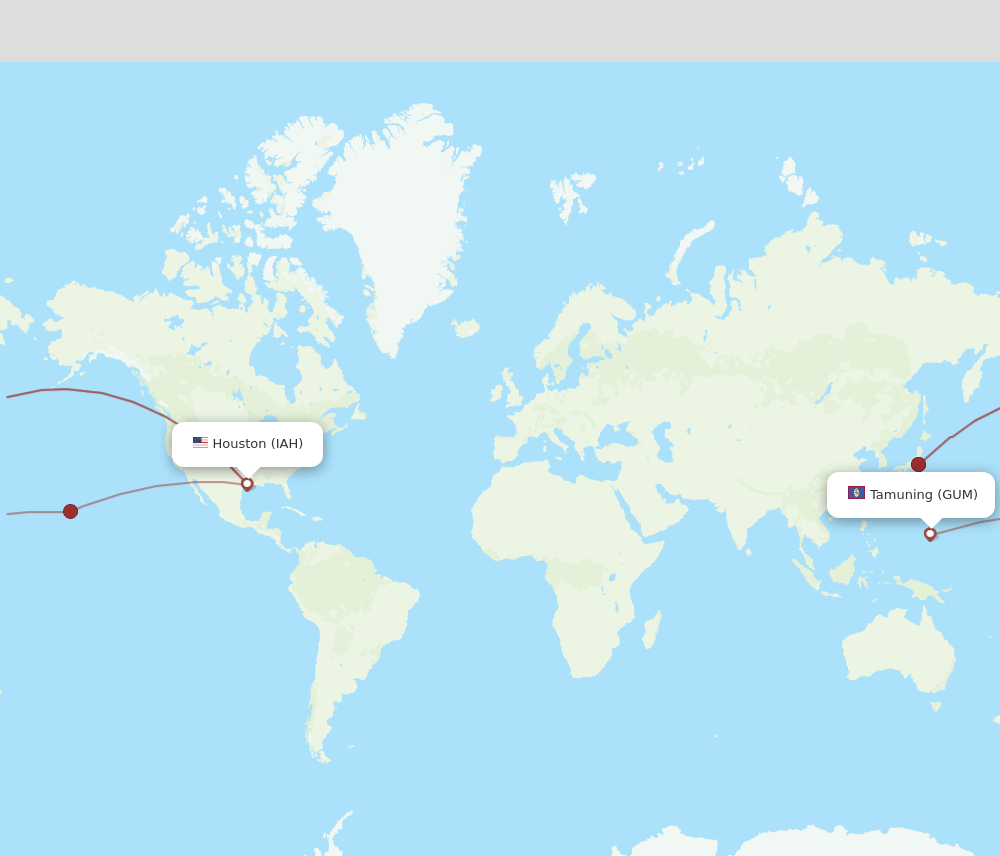 IAH-GUM flight routes