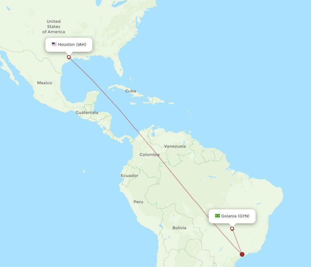 IAH-GYN flight routes