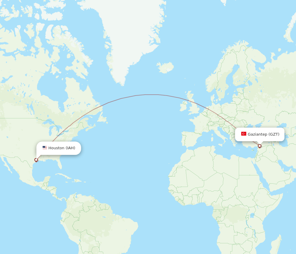 IAH-GZT flight routes
