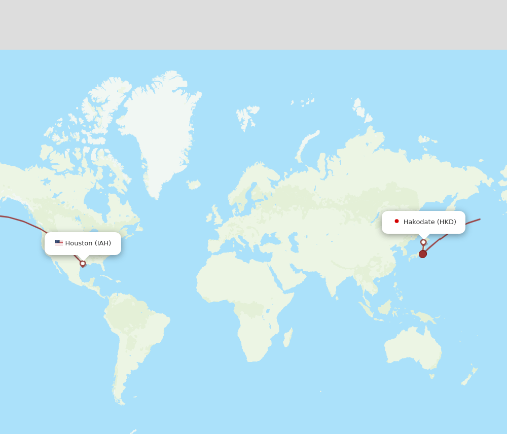 IAH-HKD flight routes
