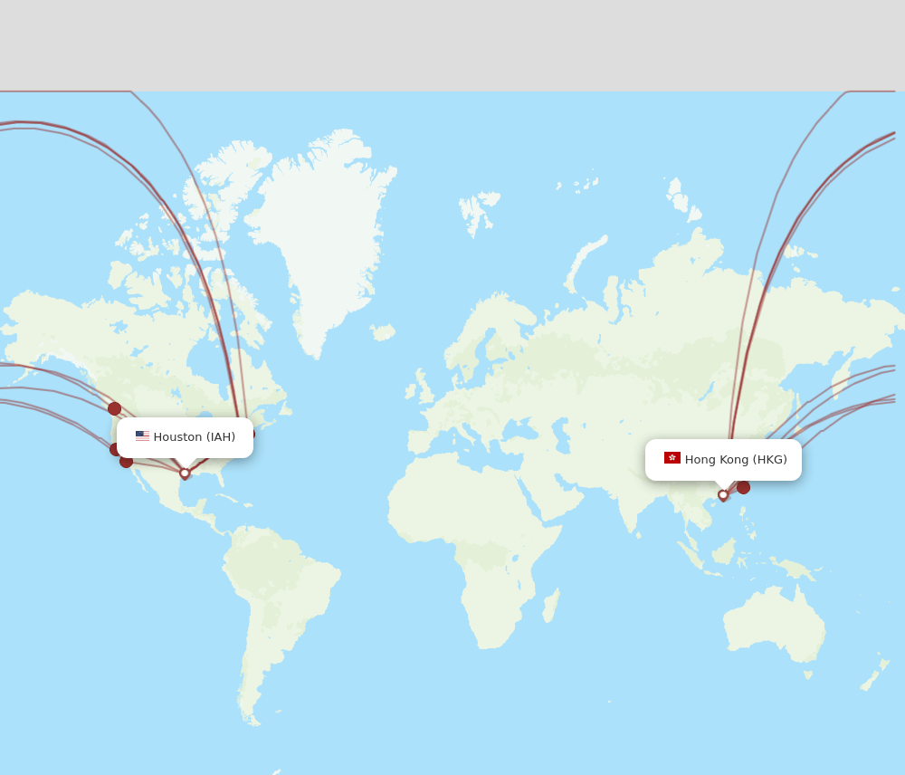 IAH-HKG flight routes