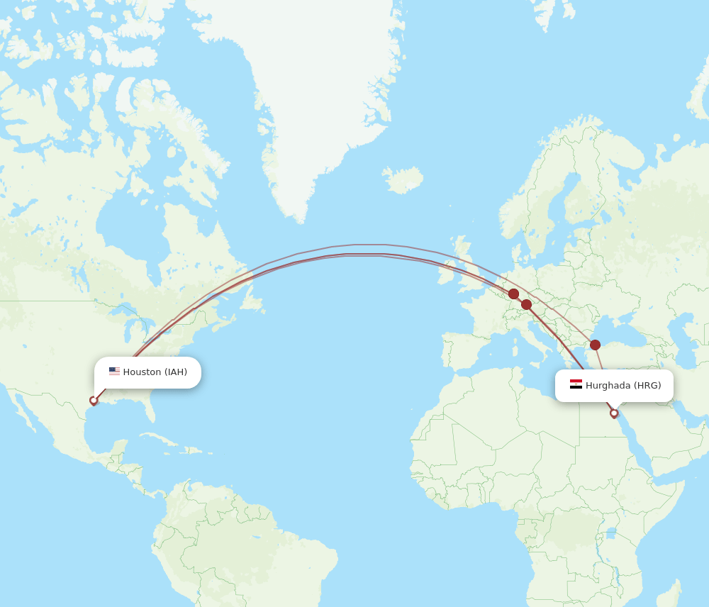 IAH-HRG flight routes