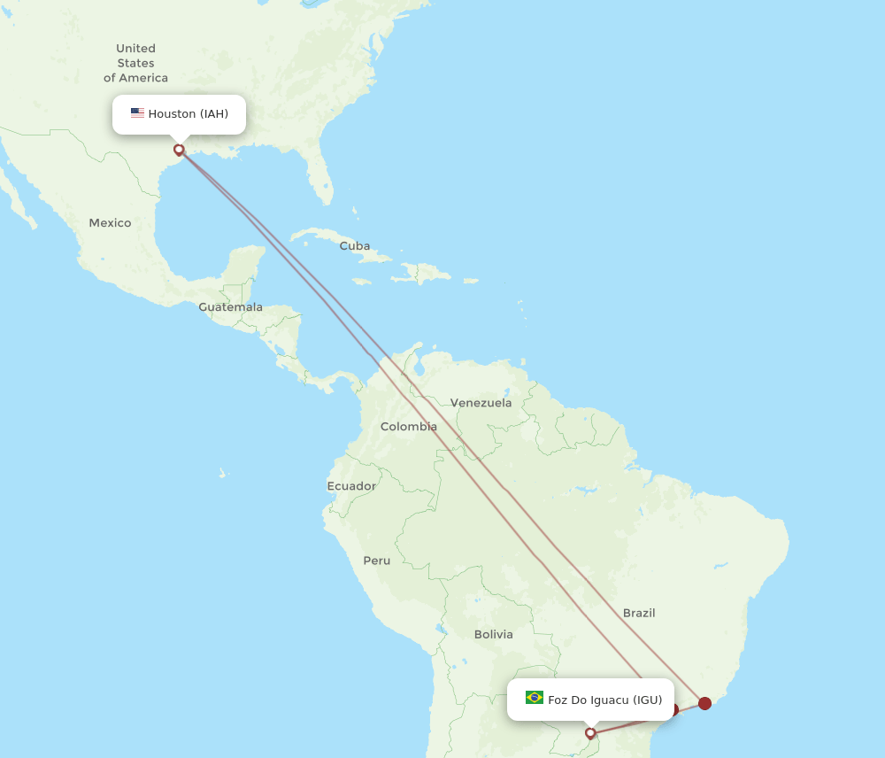 IAH-IGU flight routes