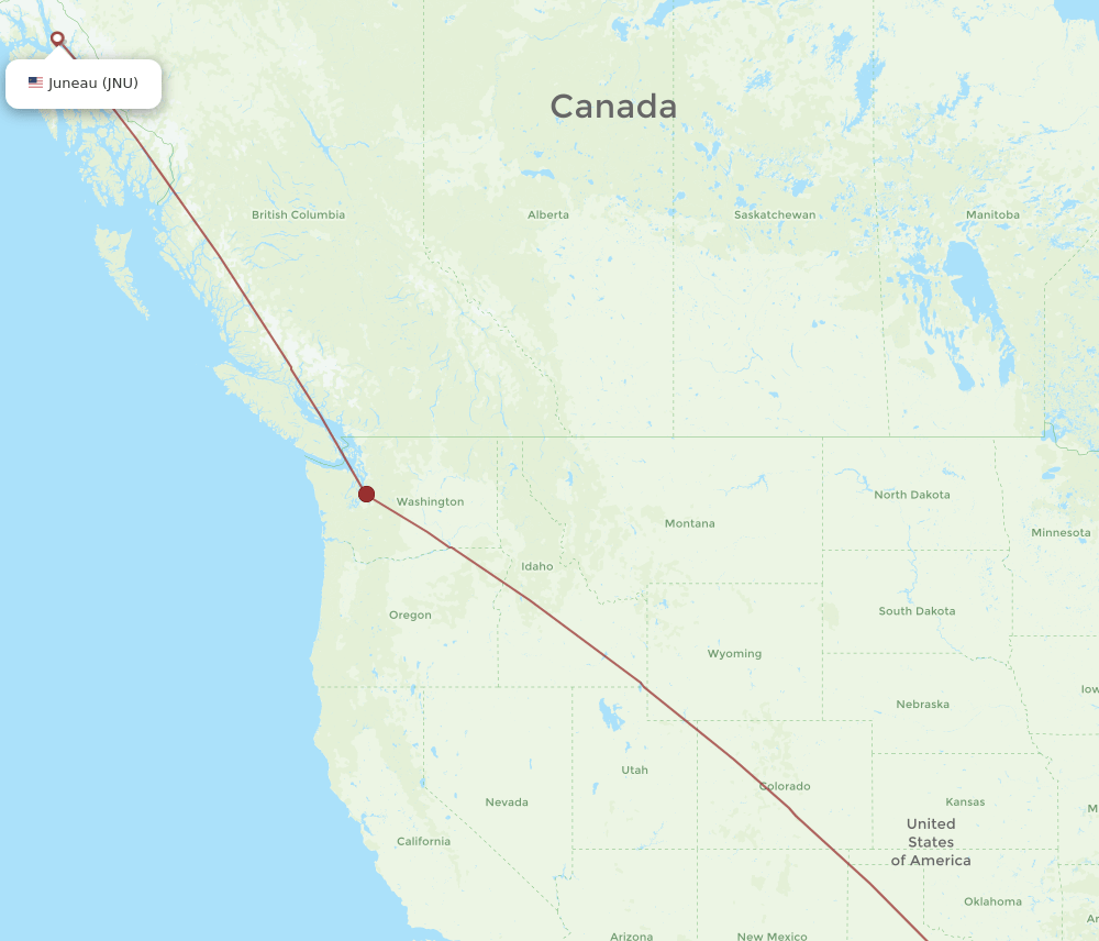 IAH-JNU flight routes