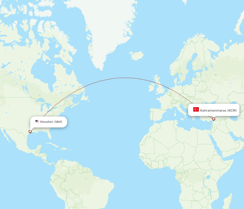 IAH-KCM flight routes