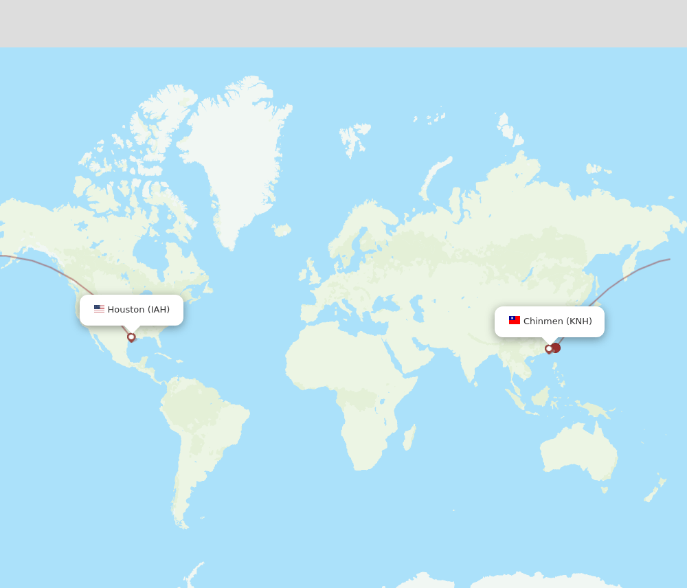 IAH-KNH flight routes