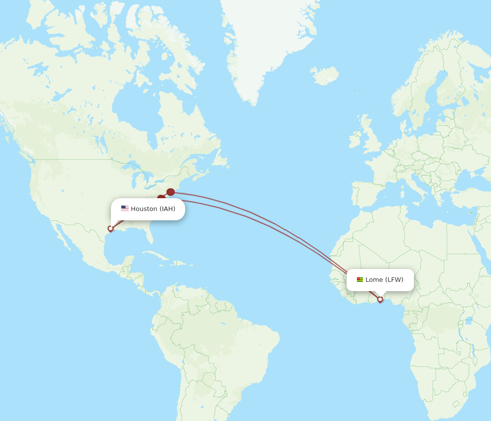 IAH-LFW flight routes