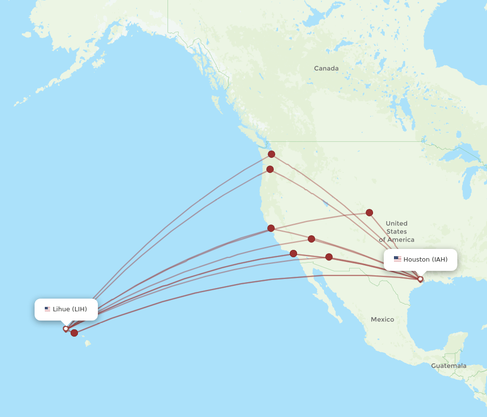 IAH-LIH flight routes